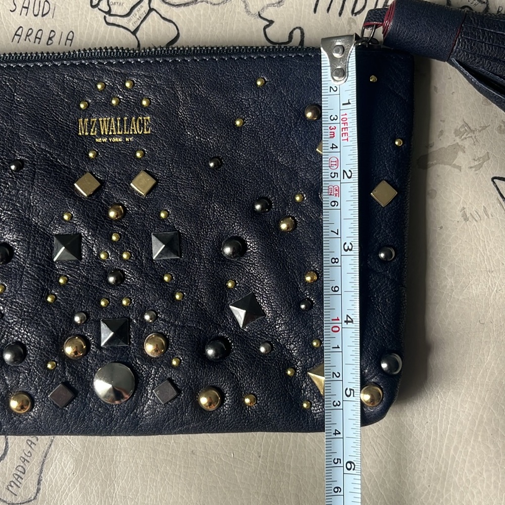 MZ Wallace Navy and Gold Studded Wristlet - Picture 5 of 5
